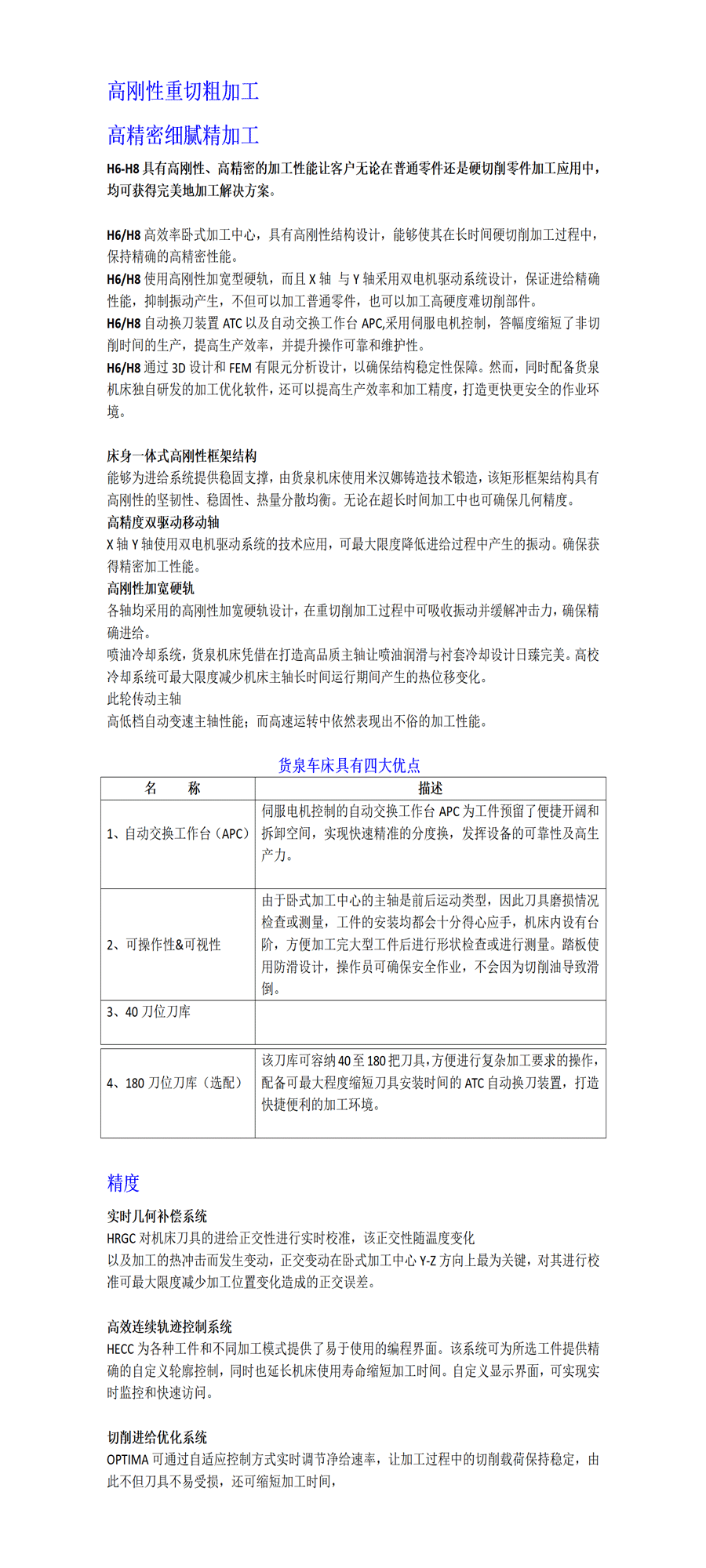 韓國貨泉機床臥式加工中心具有高精密細膩加工工件結(jié)構(gòu)簡要描述